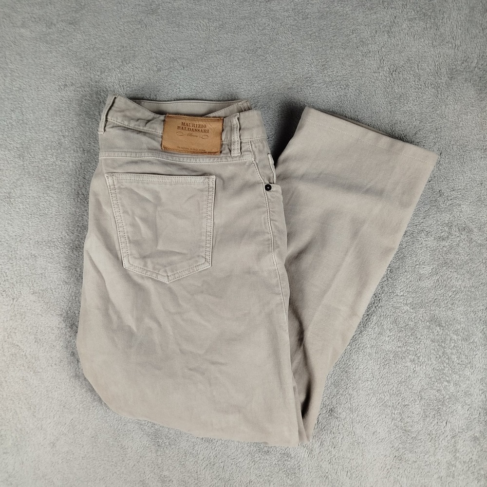 Maurizio Baldassari Chino Beige Tan Trousers Pants Mens 52 US 36 Italian Stretch